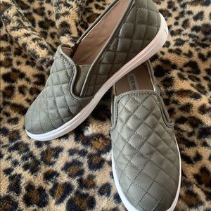 Steve Madden Army Green slip on shoes, size 9.5
